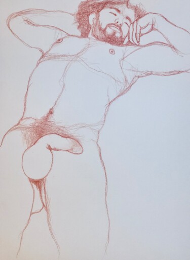 Рисунок под названием "Inspiration" - Hugo Bartoli, Подлинное произведение искусства, Мел