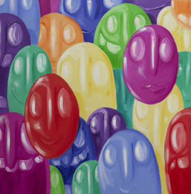 Social distancing #9 Peinture intitulée "Social distancing #9" par Labaud, Œuvre d'art originale, Huile Monté sur Châssis