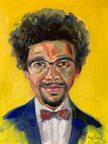 Schilderij getiteld "Colourful man" door Hugo Boslak, Origineel Kunstwerk, Olie