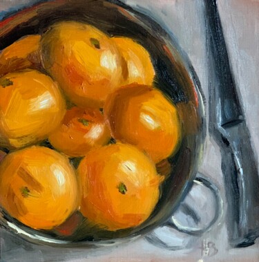 Painting titled "Tangerines" by Hugo Boslak, Original Artwork, Oil