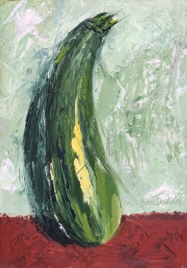 Schilderij getiteld "Stillife of a zucch…" door Hugo Boslak, Origineel Kunstwerk, Olie