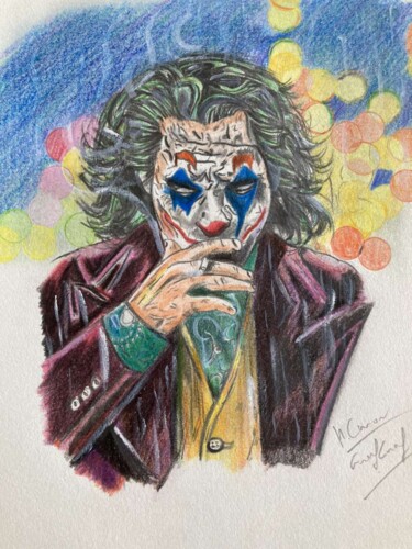 Dibujo titulada "Le Joker" por Hugo Caron, Obra de arte original, Lápiz