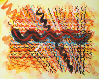 Painting titled ""W - 78"" by Hugo Nefe, Original Artwork, Watercolor