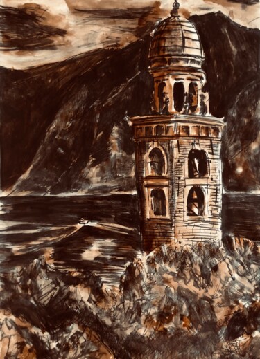 Painting titled "Ticino" by Hugo Silva, Original Artwork, Watercolor