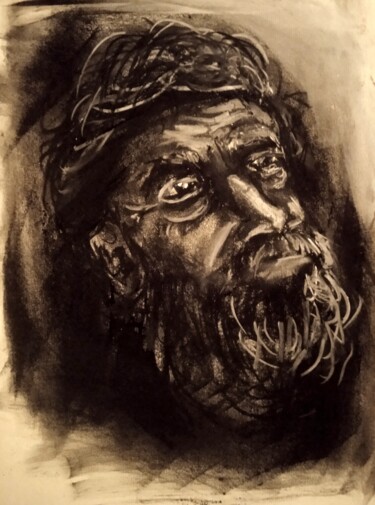 Рисунок под названием "Sketch diogenes" - Hugo Silva, Подлинное произведение искусства, Древесный уголь