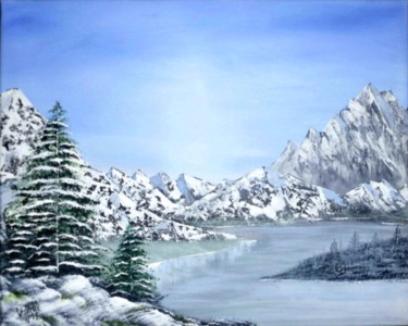 Malerei mit dem Titel "rivier-sneeuw.jpg" von Hugo Vanhecke, Original-Kunstwerk, Acryl
