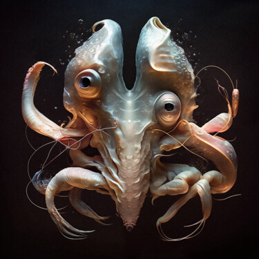 Arte digital titulada "calamar IA" por Hugo Zapata, Obra de arte original, Imagen generada por IA