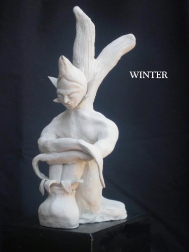 Sculpture titled "Winter" by Hugo Ruggiero "Hr", Original Artwork, Ceramics