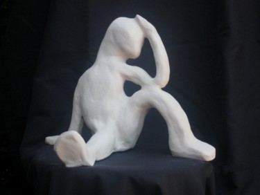 Sculpture titled "Resting and thinking" by Hugo Ruggiero "Hr", Original Artwork, Ceramics
