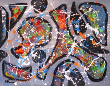 Painting titled "Opals" by Hugo Ruggiero "Hr", Original Artwork, Oil