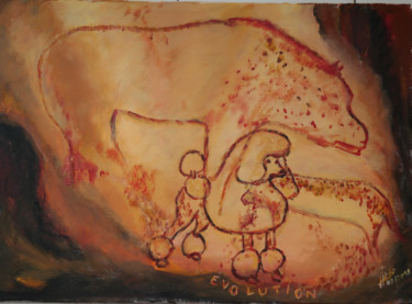 Картина под названием "Evolution" - Hugues Elbe, Подлинное произведение искусства, Акрил Установлен на Деревянная рама для н…