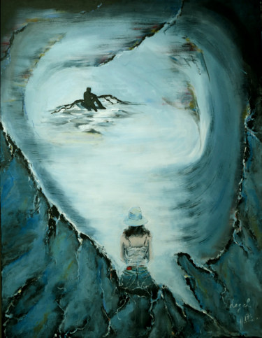 Ζωγραφική με τίτλο "Dégel" από Hugues Elbe, Αυθεντικά έργα τέχνης, Ακρυλικό Τοποθετήθηκε στο Ξύλινο φορείο σκελετό