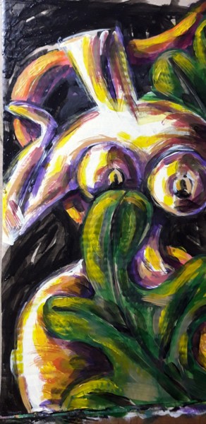 Peinture intitulée "Eve troublée" par Hugues Lobjet, Œuvre d'art originale, Acrylique