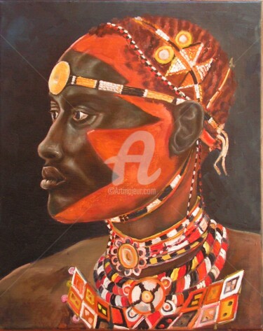 Peinture intitulée "sambouru" par Hugues Mardelle, Œuvre d'art originale, Huile