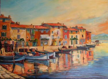 Schilderij getiteld "MARTIGUES" door Hugues Mardelle, Origineel Kunstwerk