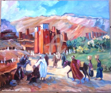 Peinture intitulée "ouarzazate-hugo.jpg" par Hugues Mardelle, Œuvre d'art originale, Huile