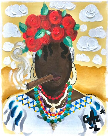 Peinture intitulée "Uzuri de Cuba" par Hugues Matumona, Œuvre d'art originale, Acrylique