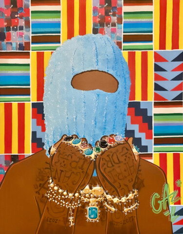 Painting titled "AFRICAN DRIP - KENT…" by Hugues Matumona, Original Artwork, Acrylic