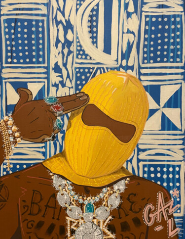 Ζωγραφική με τίτλο "AFRICAN DRIP - BAMI…" από Hugues Matumona, Αυθεντικά έργα τέχνης, Ακρυλικό