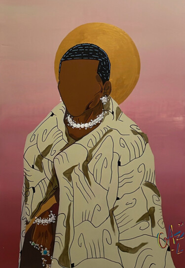 Картина под названием "COLLECTION GARDIENN…" - Hugues Matumona, Подлинное произведение искусства, Акрил
