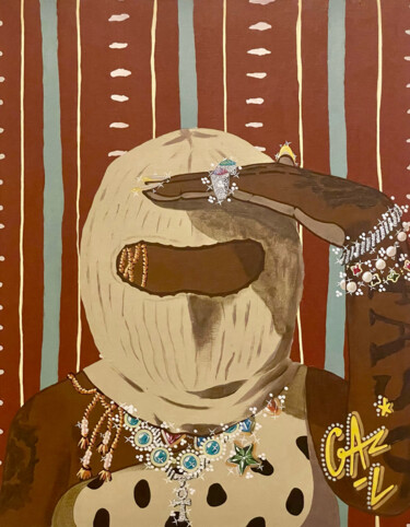 Malarstwo zatytułowany „AFRICAN DRIP - FASO…” autorstwa Hugues Matumona, Oryginalna praca, Akryl