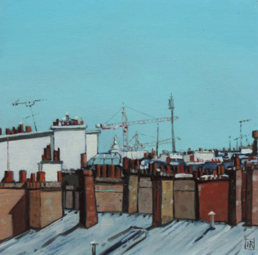 Pintura titulada "Sur les toits de Pa…" por Hugues Renck, Obra de arte original, Oleo