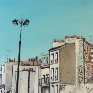 Картина под названием "Graffitis à Paris #…" - Hugues Renck, Подлинное произведение искусства, Масло