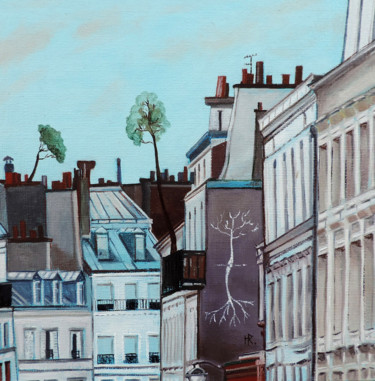 Картина под названием "Arbre en miroir - #…" - Hugues Renck, Подлинное произведение искусства, Масло
