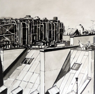 L'art moderne Рисунок под названием "L'art moderne" - Hugues Renck, Подлинное произведение искусства, Чернила
