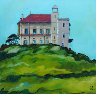 Peinture intitulée "La maison sur la co…" par Hugues Renck, Œuvre d'art originale, Huile