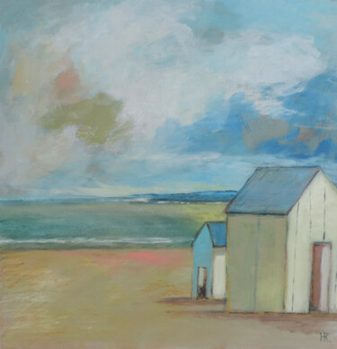 Peinture intitulée "Cabanes de plage 2" par Hugues Renck, Œuvre d'art originale, Acrylique