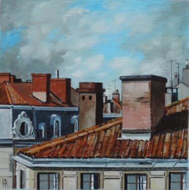 Painting titled "Les toits de Toulou…" by Hugues Renck, Original Artwork, Oil