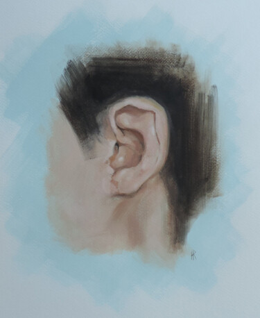 Painting titled "Oreille" by Hugues Renck, Original Artwork, Acrylic