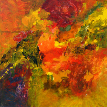 Painting titled "oiseau-de-feu #arti…" by Hugues Roy, Original Artwork, Oil