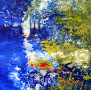 Peinture intitulée "secret de ruisseau" par Hugues Roy, Œuvre d'art originale, Huile