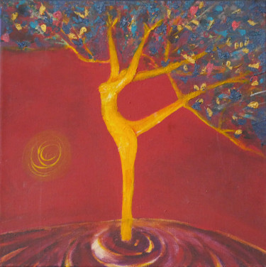 Peinture intitulée "arbre qui danse" par Hugues Boucry, Œuvre d'art originale, Acrylique