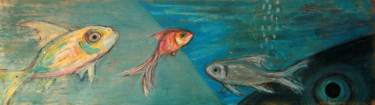 Dessin intitulée "poissons" par Hugues Boucry, Œuvre d'art originale, Pastel