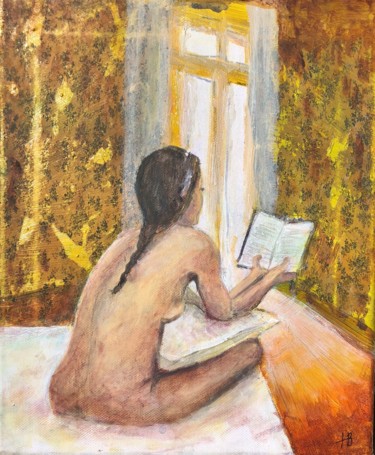 Peinture intitulée "La lectrice de la c…" par Hugues Boucry, Œuvre d'art originale, Acrylique