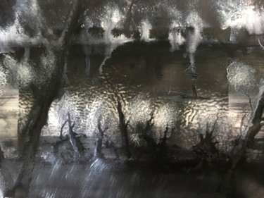 Peinture intitulée "en traversant la nu…" par Hugues Breton, Œuvre d'art originale, Aquarelle