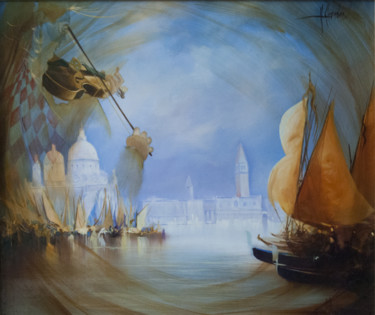 Painting titled "venise-1-2.jpg" by Hugues Chamagne, Original Artwork, Acrylic