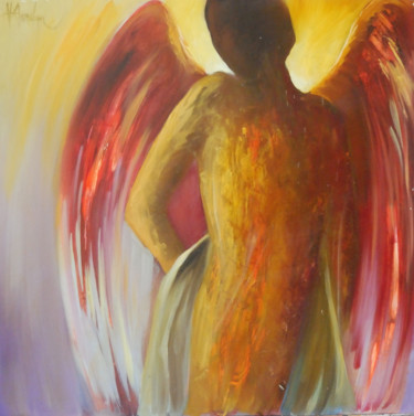 Painting titled "ange3.jpg" by Hugues Chamagne, Original Artwork, Acrylic