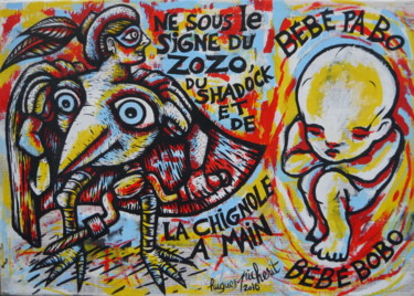 Peinture intitulée "Zozo et bb.jpg" par Hugues Picherit, Œuvre d'art originale