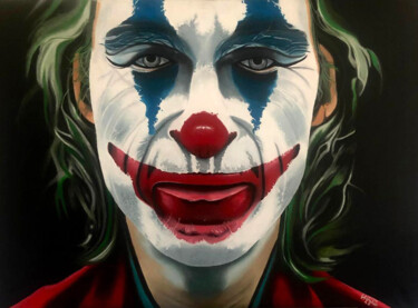 Painting titled "Le Joker" by Hugues Rubio, Original Artwork, Oil