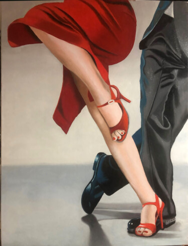 Malerei mit dem Titel "Tango" von Hugues Rubio, Original-Kunstwerk, Öl