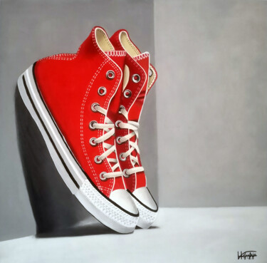 Painting titled "Converse" by Hugues Rubio, Original Artwork, Oil