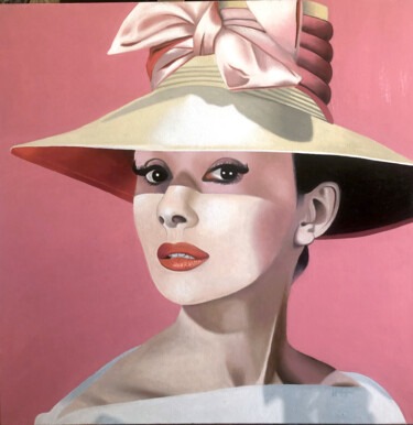 Painting titled "Bonjour Audrey" by Hugues Rubio, Original Artwork, Oil