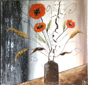 Painting titled "Bouquet coquelicot…" by Hd-Creation, Original Artwork, Acrylic