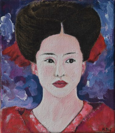 Painting titled "Chinese Faces Nr. 2…" by Hu Hei Bei, Original Artwork, Acrylic