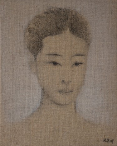 Malerei mit dem Titel "Chinese Faces (Jia…" von Hu Hei Bei, Original-Kunstwerk, Acryl