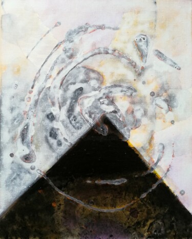 Malarstwo zatytułowany „Grayscale-10” autorstwa Hui Li, Oryginalna praca, Akryl Zamontowany na Drewniana rama noszy